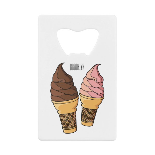 Ice-Creme-Cartoon Geldbeutel Flaschenöffner (Vorderseite)
