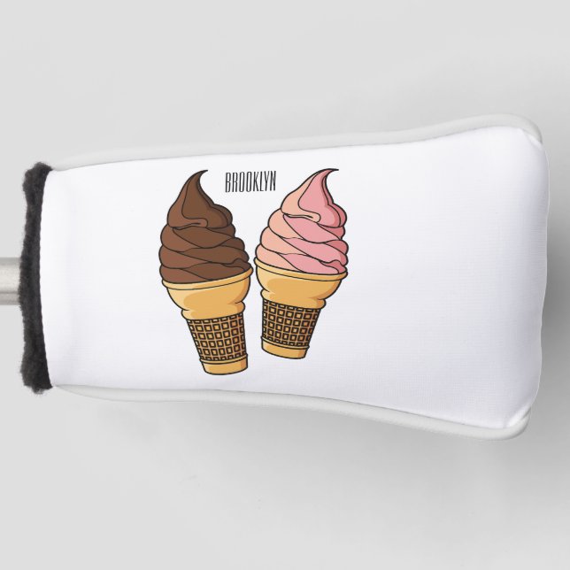 Ice-Creme-Cartoon Golf Headcover (Vorderseite)