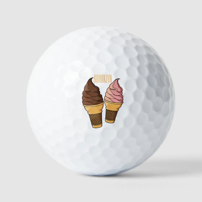 Ice-Creme-Cartoon Golfball (Vorderseite)