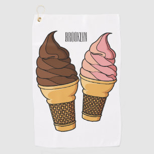 Ice-Creme-Cartoon Golfhandtuch