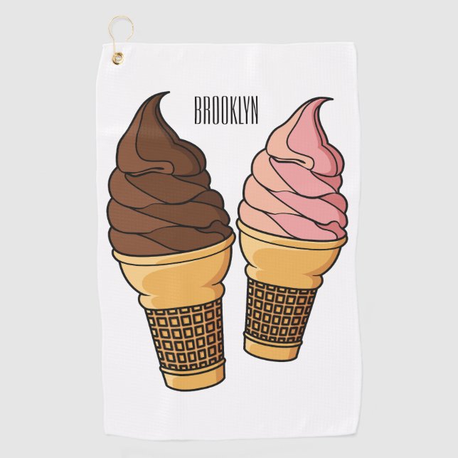 Ice-Creme-Cartoon Golfhandtuch (Vorderseite)