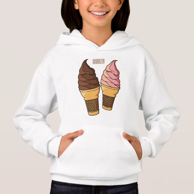 Ice-Creme-Cartoon Hoodie (Vorderseite)
