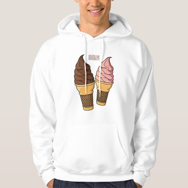 Ice-Creme-Cartoon Hoodie (Vorderseite)