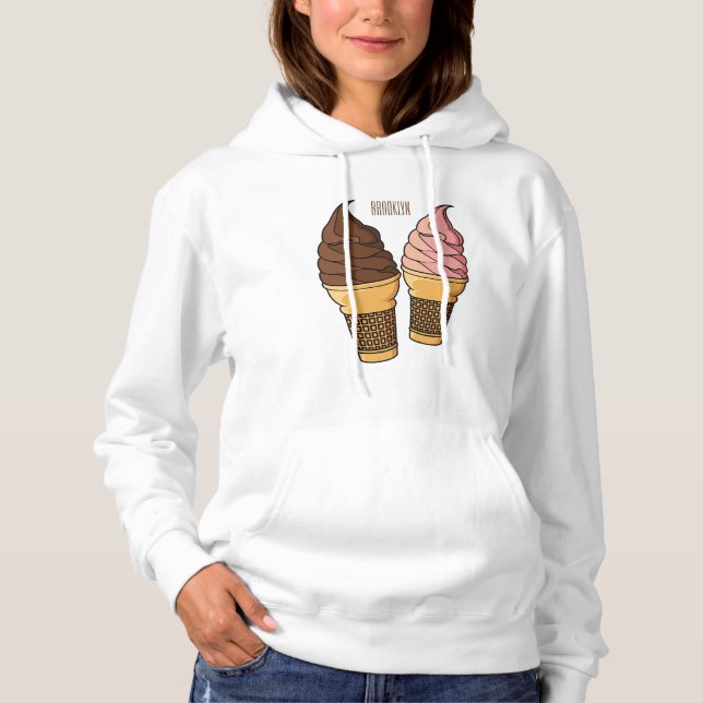 Ice-Creme-Cartoon Hoodie (Vorderseite)