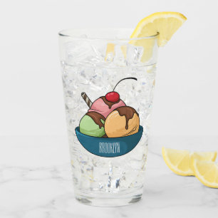 Ice Creme Cartoon Illustration Glas