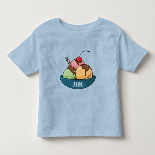 Ice Creme Cartoon Illustration Kleinkind T-shirt (Vorderseite)