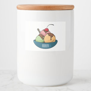 Ice Creme Cartoon Illustration Lebensmitteletikett