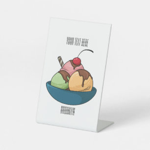 Ice Creme Cartoon Illustration Sockelschild