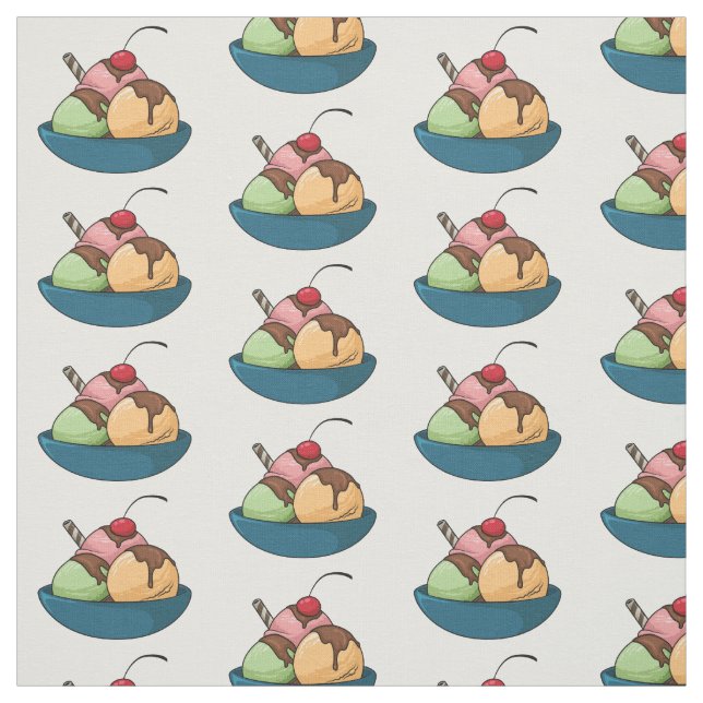 Ice Creme Cartoon Illustration Stoff (Muster)