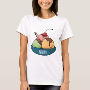 Ice Creme Cartoon Illustration T-Shirt