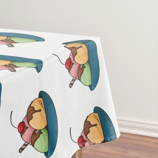 Ice Creme Cartoon Illustration Tischdecke (Beispiel)