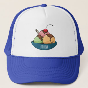 Ice Creme Cartoon Illustration Truckerkappe