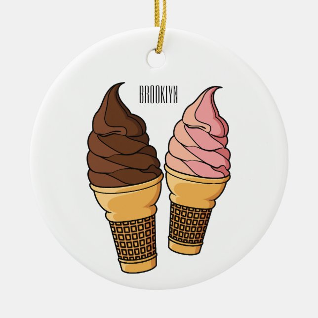 Ice-Creme-Cartoon Keramik Ornament (Vorne)