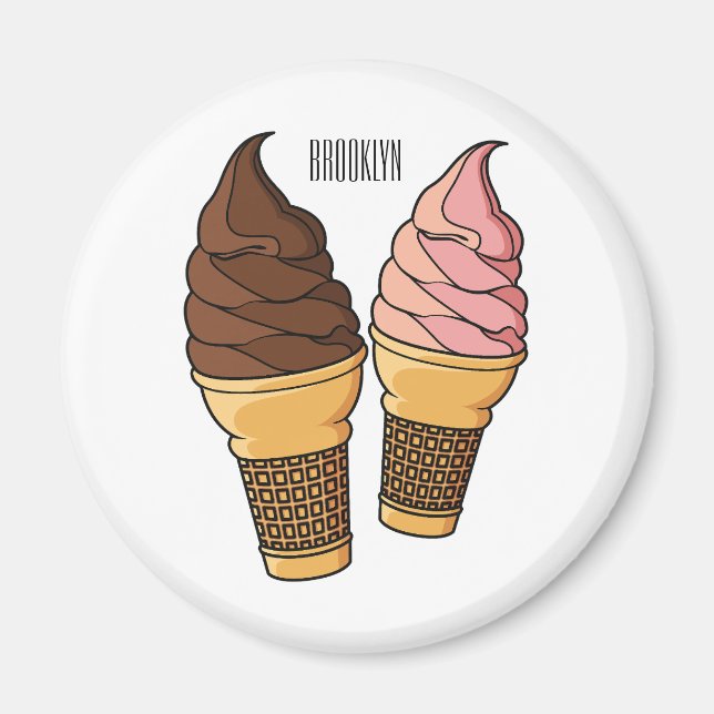 Ice-Creme-Cartoon Magnet (Vorne)