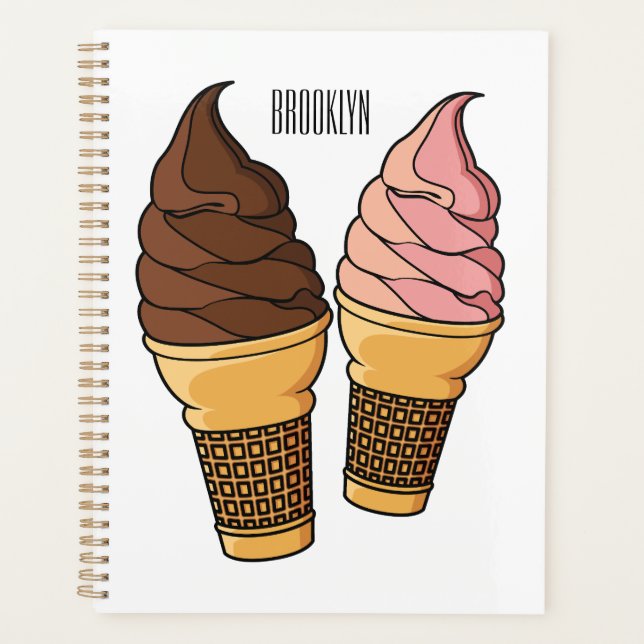 Ice-Creme-Cartoon Planer (Vorderseite)