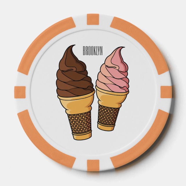 Ice-Creme-Cartoon Pokerchips (Vorderseite)