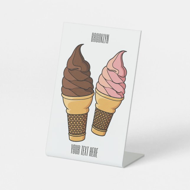 Ice-Creme-Cartoon Sockelschild (Vorderseite)