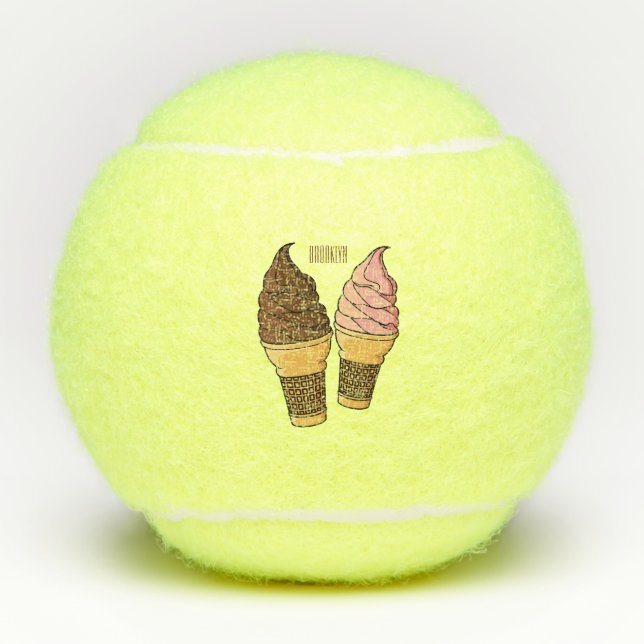 Ice-Creme-Cartoon Tennisbälle (Vorderseite)