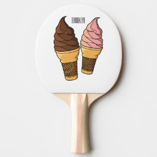 Ice-Creme-Cartoon Tischtennis Schläger