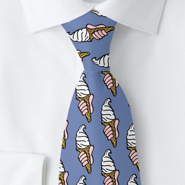 Ice Creme Cone Design Krawatte (Close up)