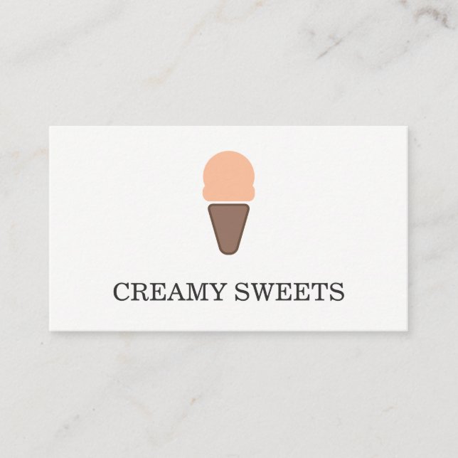Ice Creme Cone Icon Sherbet Visitenkarte (Vorderseite)