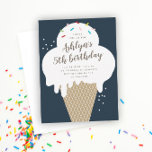 Ice Creme Cone Kids Blue Birthday Party Einladung<br><div class="desc">Ice Cream Cone Kids Blue Birthday Party Einladung mit einer einfachen handgezogenen Eistüte und Regenbogensprinkles. Die Hintergrundfarbe und der gesamte Text sind editierbar, sodass Sie den Schriftart, die Farbe, die Platzierung und den Wortlaut ändern können, damit diese Einladung Ihren Bedürfnissen entspricht. Klicken Sie auf die Schaltfläche Bearbeiten, um dieses Design...</div>