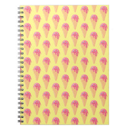 Ice Creme Cone Muster Niedlich Modernes Notebook Notizblock