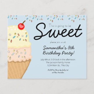 Ice Creme Geburtstagsparty Einladung
