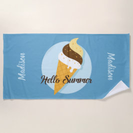 Ice Creme Hallo individuelle Name und Farbtupfer S Strandtuch