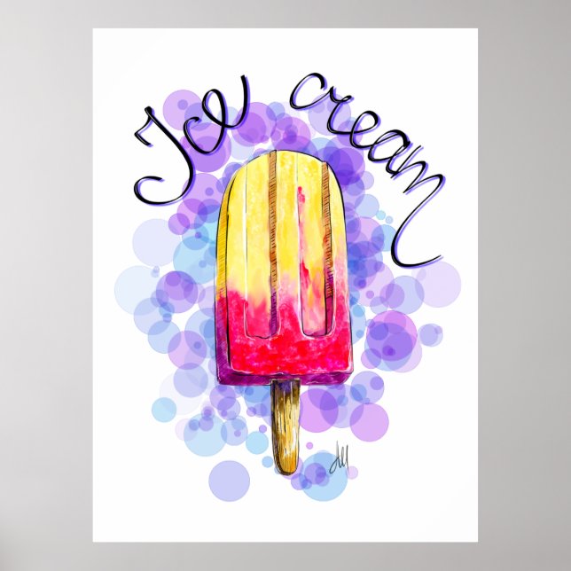 Ice Creme Illustration Poster (Vorne)
