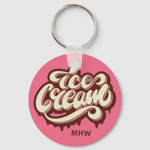 Ice Creme - kundenspezifische Monogramm- und Farbs Schlüsselanhänger