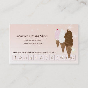 Ice Creme Shop Discount Card Custom Treuekarte