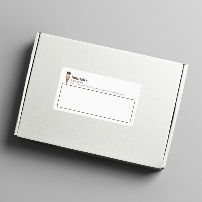 Ice Creme Shop - kundenspezifisch (Ice cream cone business shipping label.)
