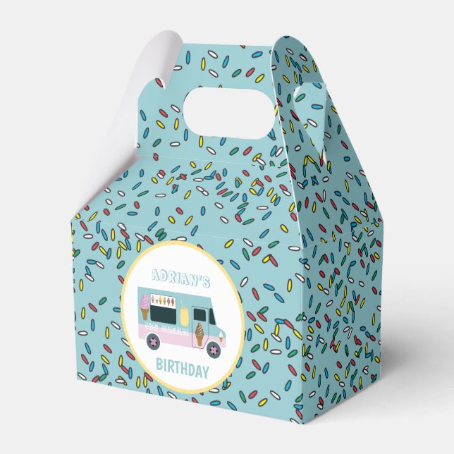 Ice Creme Truck Design Geburtstagsparty Geschenkschachtel (Vorderseite)