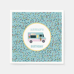 Ice Creme Truck Design Geburtstagsparty Serviette