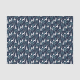 Ice Crystal Christmas Deer Aquamarin Seidenpapier