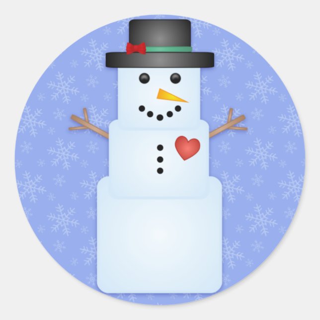 Ice Cube Snowman Holiday Stickers (Vorderseite)