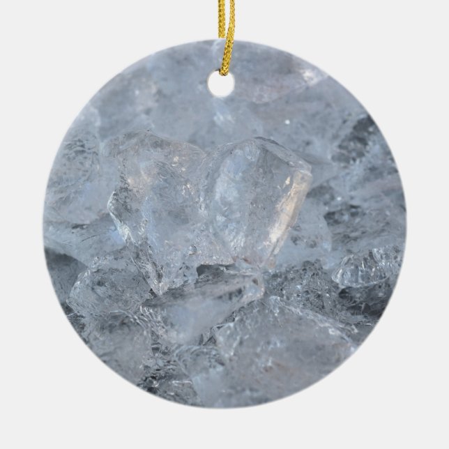 Ice Cube Textur-Bild Keramik Ornament (Vorne)