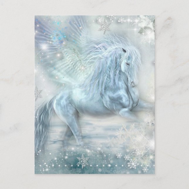 Ice Fantasy Pegasus Postkarte (Vorderseite)