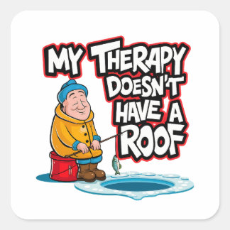 Ice Fischer Quadratischer Aufkleber