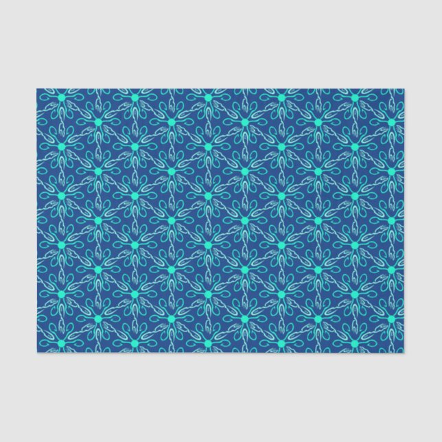 Ice Fisherman Snowflake Hexagon Muster Seidenpapier (Vorderseite)