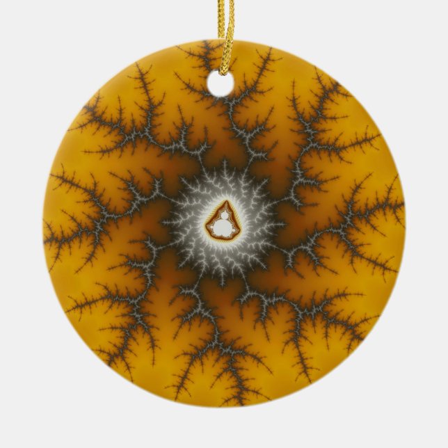 Ice Flake Fraktal Weihnachtsdekoration Keramik Ornament (Vorne)