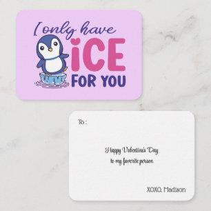 Ice for you Funny Pun Niedlich Kids Valentinstag Mitteilungskarte