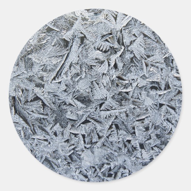 Ice Frost Kristalle Textur Bild Runder Aufkleber (Vorderseite)