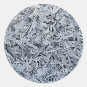 Ice Frost Kristalle Textur Bild Runder Aufkleber