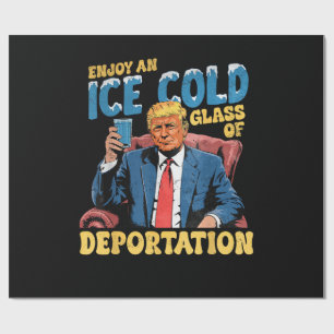 ICE genieße ein eiskaltes Glas Abschiebung Geschenkpapier