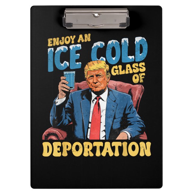 ICE Genießen Sie ein eiskaltes Glas der Abschiebun Klemmbrett (Vorderseite)