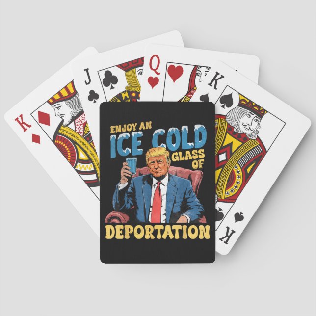 ICE Genießen Sie ein eiskaltes Glas der Abschiebun Spielkarten (Rückseite)