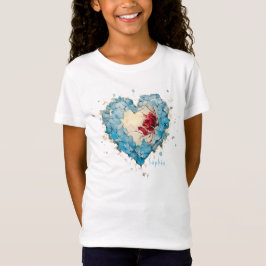 Ice Heart and Rose, personalisiert T-Shirt