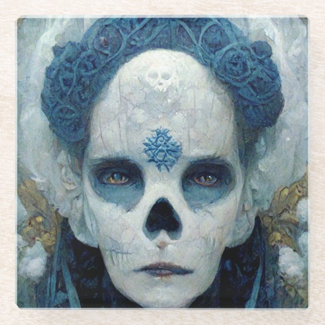 Ice Hexe 2 Fantasy Sci-Fi Glasuntersetzer (Vorderseite)